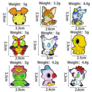 Broche de dibujos animados <span class=keywords><strong>Digimon</strong></span>, insignia de metal creativa de elfo pequeño y lindo, accesorio para ropa y mochila, en stock - Product Image 4