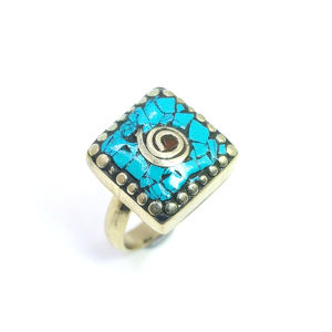 Bagues lapis corail turquoise naturel bijoux faits à la main bijoux en gros bagues indiennes bagues en argent fabricant - Product Image 1