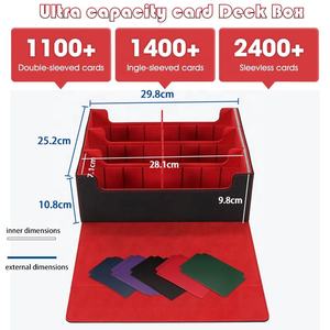   Caja de Almacenamiento Portátil de Tres Filas para Juegos de Mesa con Tapa Extraíble de Cuero PU y Logotipo Personalizado para Tarjetas Coleccionables TCG Yugioh - Product Image 2