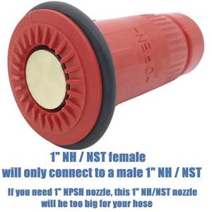 Buse de tuyau d'incendie flexible NST/NH de 1 à 1/2 pouces, 75 Gpm, jet de polycarbonate, brouillard, équipement industriel de <span class=keywords><strong>pompier</strong></span> - Product Image 5