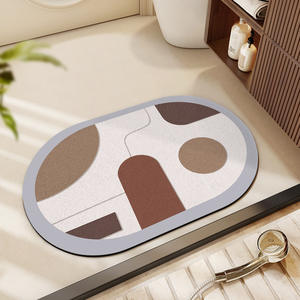 Alfombrilla de baño de diatomita de estilo geométrico-Alfombra de suelo absorbente antideslizante para entrada de baño - Product Image 2