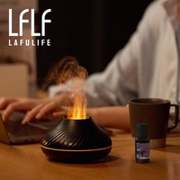 Humidificateur d'air à effet de flamme 130ml diffuseur d'huile essentielle d'aromathérapie avec humidificateur de flamme de feu de Simulation d'éclairage de couleur RVB