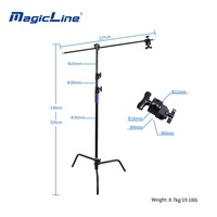 Support de lumière MagicLine Black Magic Leg Light Stand 40 pouces, support en C pour photographie, bras pour panneau de signalisation, barre transversale, trépied, support de fond robuste
