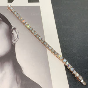 9-18K Gold Elegant Women's Diamond Tennis <b>Bracelet</b>, IGI Lab-Created 15.310ct Round Diamonds, Special Occasions - Product Image 5