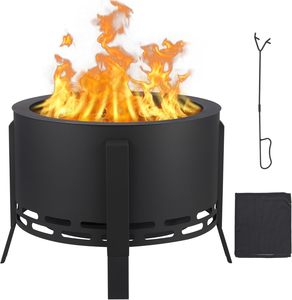 Smokeless Fire Pit with Ash Tray Base, Smokeless Outdoor Fire Pits with Fire Poker Outdoor <b>Firepits</b> for BBQ, Bonfire, Camping - Product Image 1