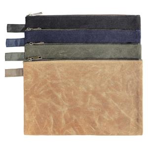 <b>Men</b> Travel <b>Toiletry</b> <b>Bag</b> Plain Custom Logo Unisex Zipper <b>Toiletry</b> Waxed Canvas <b>Bag</b> Pouch Cosmetic <b>Bag</b> - Product Image 2