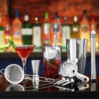 Shaker à cocktail personnalisé de haute qualité en acier inoxydable coffret d'outils de bar de 23 pièces kit de barman avec support en bambou
