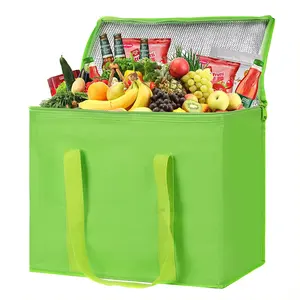 Affordable Insulated Reusable Grocery Picnic Zipper Cooler Bag Keep Warm Or Cooler For Food
