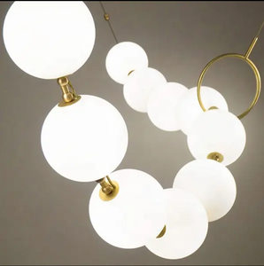 Lámpara colgante de techo LED de tamaño pequeño moderno, collar de perlas decorativas para interiores, para comedor candelabro, restaurante - Product Image 5