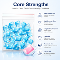Capsules de lessive en gros sous marque privée 8g à compartiment unique 100 pièces OEM/ODM Approvisionnement direct usine Matière active élevée