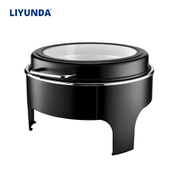 LIYUNDA Großhandel Buffet-Ausrüstung Edelstahl 6L Brennstoff-Isolierkocher Schwarz Weiß Silber Chafing Dish Set für Catering