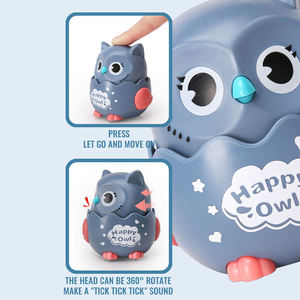 ของเล่นนกฮูก กดแล้วไป หมุนได้ 360 องศา น่ารัก แบบการ์ตูน กดแล้วดึง ถอยหลังได้ ของเล่นนกฮูกสำหรับเด็ก - Product Image 4