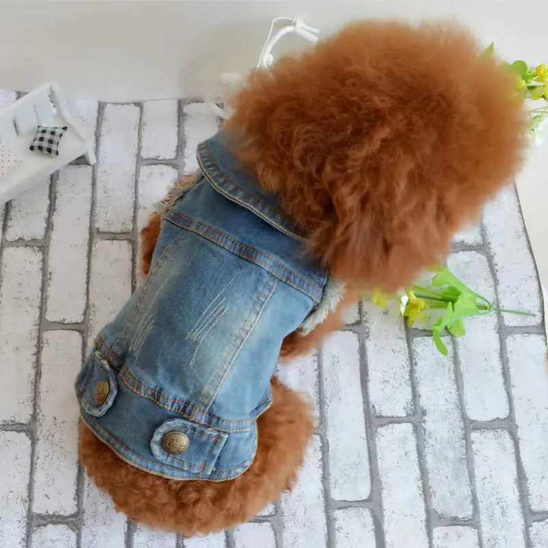 XS-2XL Denim Clothes Cowboy Pet Dog Coat Puppy Clothing For Small Dogs Jeans Jacket Dog Vest Coat Puppy Outfits Cat Clothes