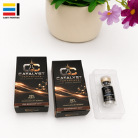 Boîte en carton rigide noire et or pour flacon en verre de 3 ml, 1 paquet, avec insert en plastique