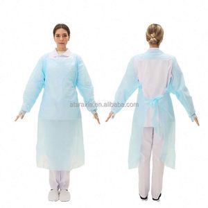 Bata de Aislamiento Desechable de CPE No Tejido 70g, Manga Larga con Puño Elástico, No Estéril, Capa para Corte de Cabello, Batas Médicas - Product Image 2