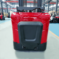 Penumpuk Pallet Elektrik High Lift 5.5m Walkie 1.5-2 Ton Lithium-Ion Tipe Stand-on dengan Guardrail, Bersertifikasi CE ISO