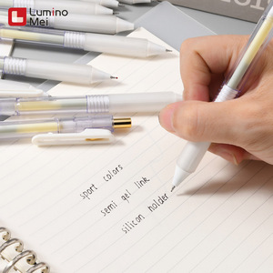 1.0mm thi Gel bút nhanh chóng-khô mực đen UV tráng bấm vào bút Rose Gold Clip Trắng thẩm mỹ bút cho trường văn phòng bằng văn bản - Product Image 5