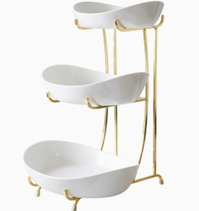 Seramik meyve şekeri çanak tepsi Metal standı günlük noel şükran cadılar bayramı anneler günü için tek kullanımlık çanak oteller - Product Image 5