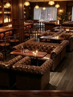 Ensemble de bar en bois de style européen avec dossier réglable et design imperméable pour café, club privé, salle à whisky