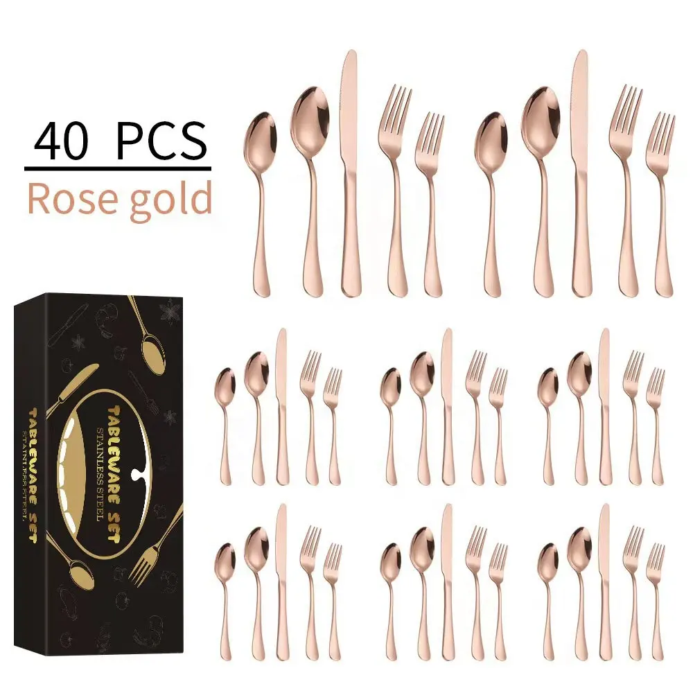 Stainless Steel 24-Piece Set Of Knives  Forks And Spoons  Mirror Polishing  Suitable For Hotels  Families  Western Restaurants