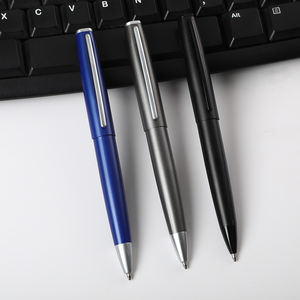 プロモーションカスタムロゴ広告マットブラックボールペンパーソナライズメタルツイストペンマットグレー仕上げ - Product Image 2