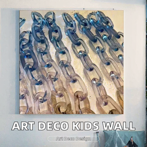 Décoration murale en chaîne acrylique Art Déco, lien de corde décoratif pour la maison, la chambre d'enfant et les fêtes - Product Image 2