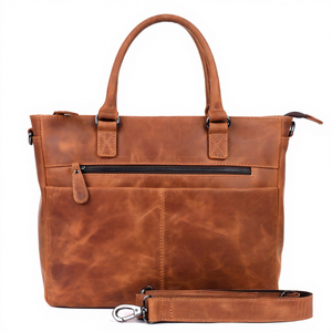 Bolso de Mano Tipo Hobo de Cuero Genuino para Mujer de la Mejor Calidad, con Cierre de Cremallera, Forro de Lona, Correa para el Hombro, Estilo Clásico, Uso Diario, Color Marrón - Product Image 1