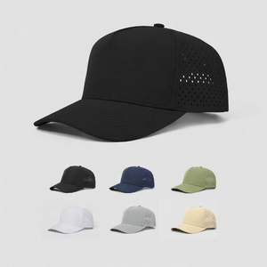 Gorra de Golf Lisa para Hombre, con Visera Curva, 5 Paneles, Perforaciones Cortadas con Láser, Cierre a Presión, Gorra de Béisbol Perforada - Product Image 4