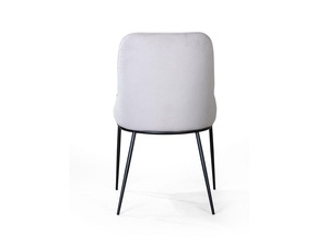 Nuovo design elegante sedia da pranzo imbottita in <span class=keywords><strong>tessuto</strong></span> grigio confortevole con gamba in metallo - Product Image 5
