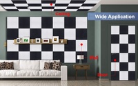 Traitement acoustique pour la maison et les bureaux, panneaux acoustiques insonorisants en polyester haute densité à bords biseautés, noir et blanc, 12 x 12 pouces