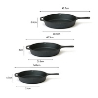 Ensemble de poêles en fonte - 8, 10 et 12 pouces - Pré-culottées - Compatibles four, cuisinière, barbecue, feu de camp, induction - Ustensiles de cuisson pour le camping