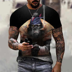 Factory Custom Personal Logo Printing <strong>Animal</strong> <strong>Men</strong> Summer Casual 3d T Shirt Print on Demand T Shirt for <strong>Men</strong> - Product Image 4
