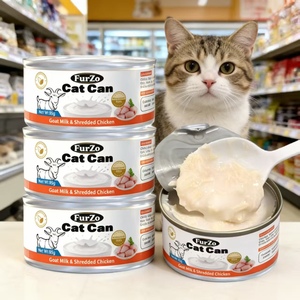 FurZo Cibo in Scatola per Gatti con Trucioli di Pollo e Latte di Capra, Alimento per Gatti - Alto Contenuto Proteico, Salute Urinaria, Cura Digestiva per Tutte le <span class=keywords><strong>Razze</strong></span> e Tutte le Età 85g - Product Image 1