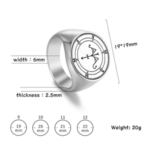 Anillos de Acero Inoxidable con el Sello de Focalor, el Gran Duque, el 41º Sello de Salomón, los 72 Demonios, el Talismán <span class=keywords><strong>Ars</strong></span> <span class=keywords><strong>Goetia</strong></span>, Mammon el Pequeño - Product Image 5
