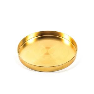 ถาดพลาสติกทรงกลม สีทองเงา เส้นผ่านศูนย์กลาง 27 ซม. สูง 3 ซม. - Product Image 1