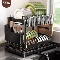 Égouttoir à vaisselle double couche pour comptoir de cuisine, support de rangement et d'organisation pour bols et assiettes, ustensile ménager