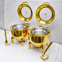 Dubai Hotel Restaurant Supply 11 Liter hydraulischer Suppen wärmer Eimer Topf Servier geschirr Buffet Catering Gold Chafing Dish