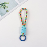 Porte-clés créatif et durable en nylon écologique, imprimé en typographie, avec nœud coloré, pour clés de voiture, sangle de téléphone, sac de téléphone portable