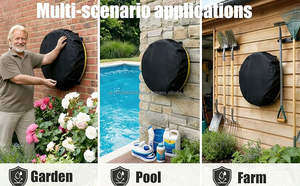 Garden Hose Reel Cover Protector Extend Life SunProof <b>Waterproof</b> Dustproof Heavy Duty Retractable Hose Cover for Outside - Product Image 4