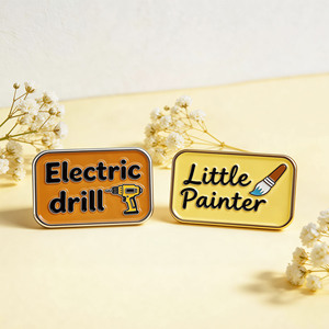 Metal <b>Pin</b> Gold Plated Hard Enamel Rectangle Shape Art Collectible Lapel <b>Pin</b> - Product Image 3
