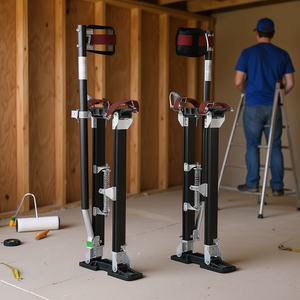 Perneras ajustables para paneles de yeso de 24-40 pulgadas, de aluminio negro, para pintura y construcción - Product Image 2