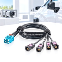 Câble Ethernet automobile 4-en-1 GEMnet Z-Code vers 4x A-Code TE 1-2386629-4 à 2368003-1 pour systèmes de caméra, radar, LiDAR et ADAS