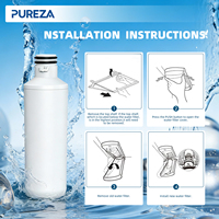 Filtre à eau pour réfrigérateur PUREZA, remplacement CTO Z045N, certifié NSF, charbon actif, durée de vie du filtre de 6 mois pour L-T1000-P