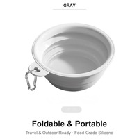Tazón Plegable para Perros TPE, Tazón de Viaje Portátil, Plegable y Telescópico para Agua y Comida