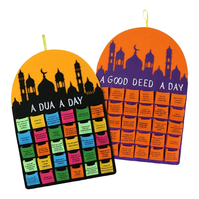 Calendrier d'activité coloré du Ramadan calendrier de compte à rebours calendrier de l'avent du Ramadan en feutre en gros