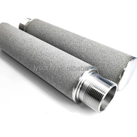 Cartouche filtrante cylindrique en poudre de titane frittée, résistante aux hautes températures, 0,2 micron, pour traitement de l'eau, ODM/OEM