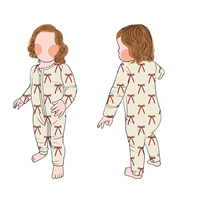 Combinaison-pyjama bébé en bambou de haute qualité avec fermeture éclair convertible, personnalisable et simple, vêtements pour enfants de boutique en gros