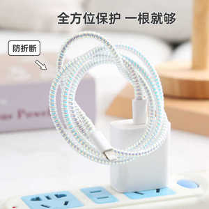 สายเคเบิลข้อมูล TPU ป้องกันรอยขีดข่วนแบบเลเซอร์ 1.4 ม. 1.6 ม. แบบพันเกลียวชนิดเปิด ป้องกันการกดทับ วัสดุที่เป็นมิตรกับผิว - Product Image 4