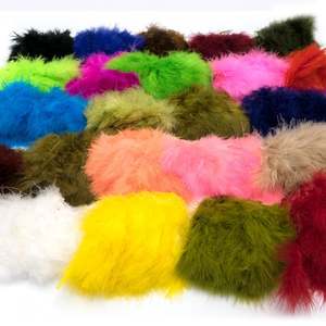 Materiales para atar moscas de alta calidad, plumas de sangre de pavo blancas blanqueadas, pluma de marabú ensartadas para pesca con mosca - Product Image 5