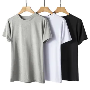 男性用カスタム高品質印刷ロゴTシャツ卸売環境に優しい竹Tシャツ男性用オーガニックプレーンTシャツ